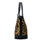 Gucci Tote Craft Brown Black Leopard Print Leather — view 2