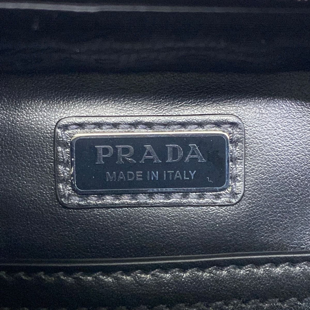Prada Handbag Brick Black Silver Leather — view 9