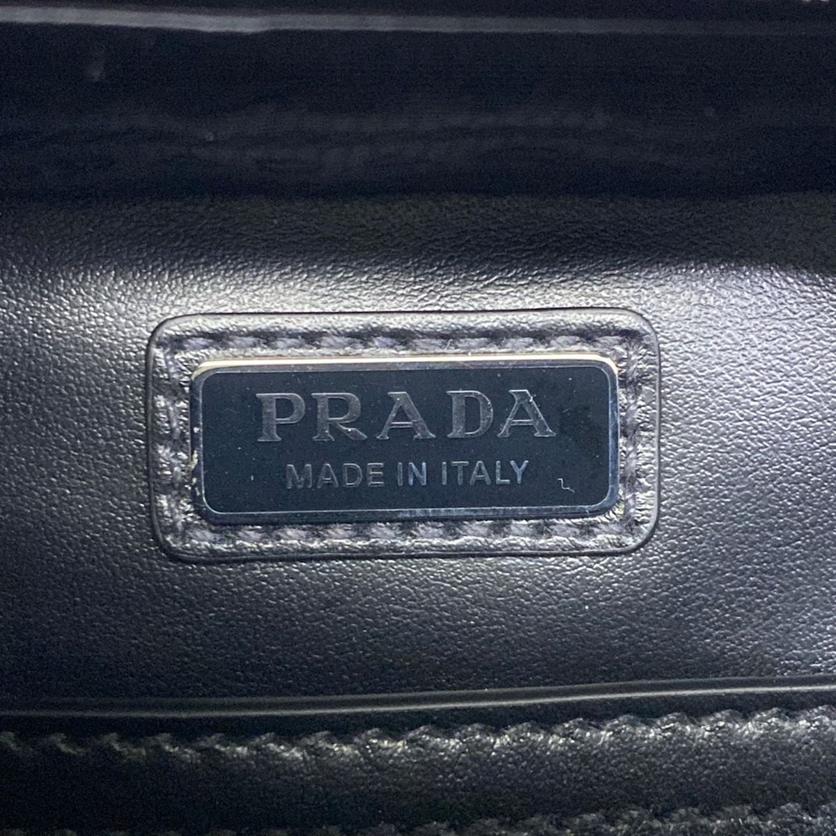 Prada Handbag Brick Black Silver Leather — view 9