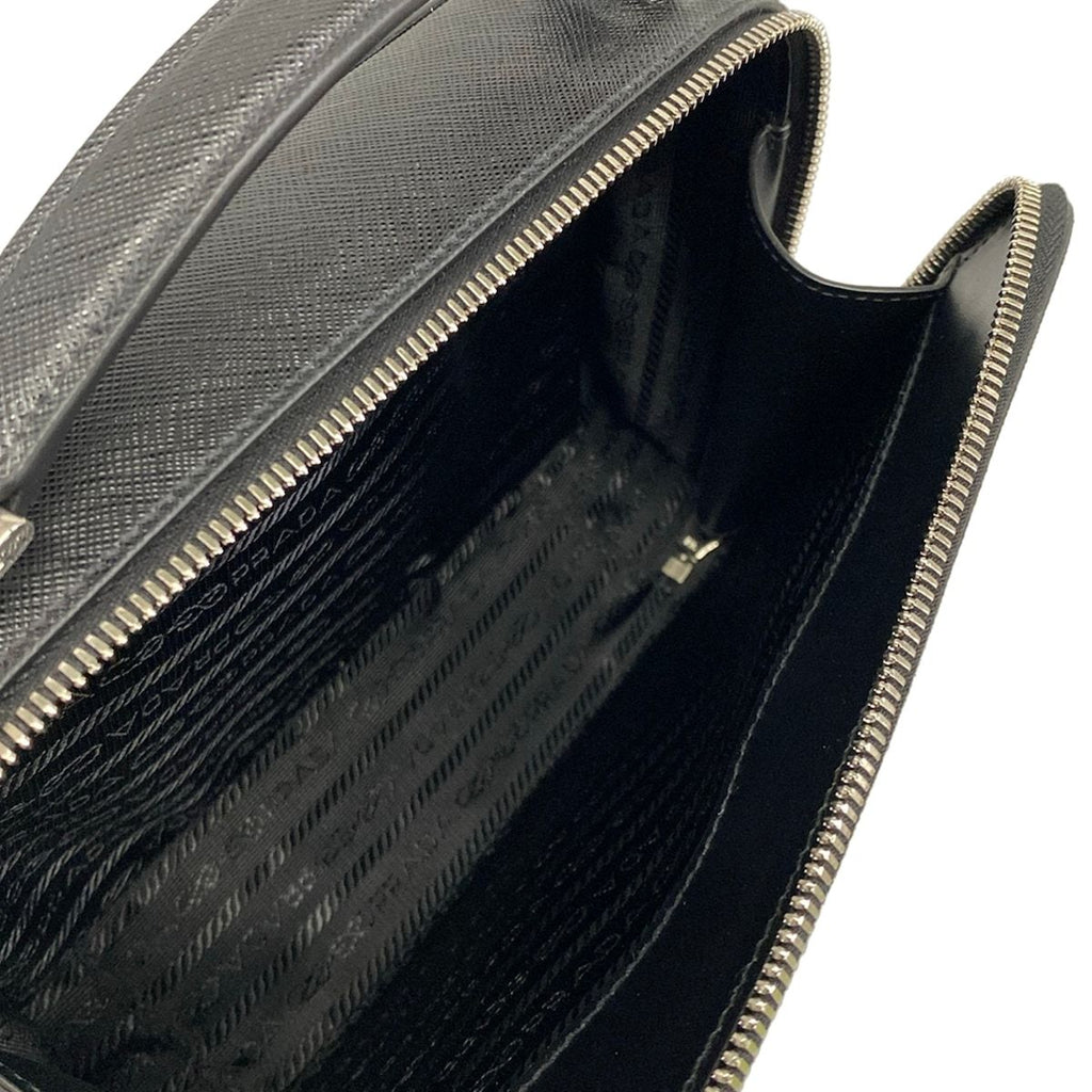 Prada Handbag Brick Black Silver Leather — view 7