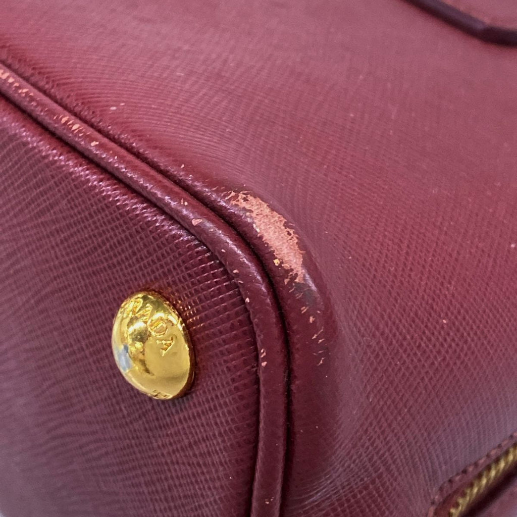 Prada Handbag Promenade Small Bordeaux Leather — view 6