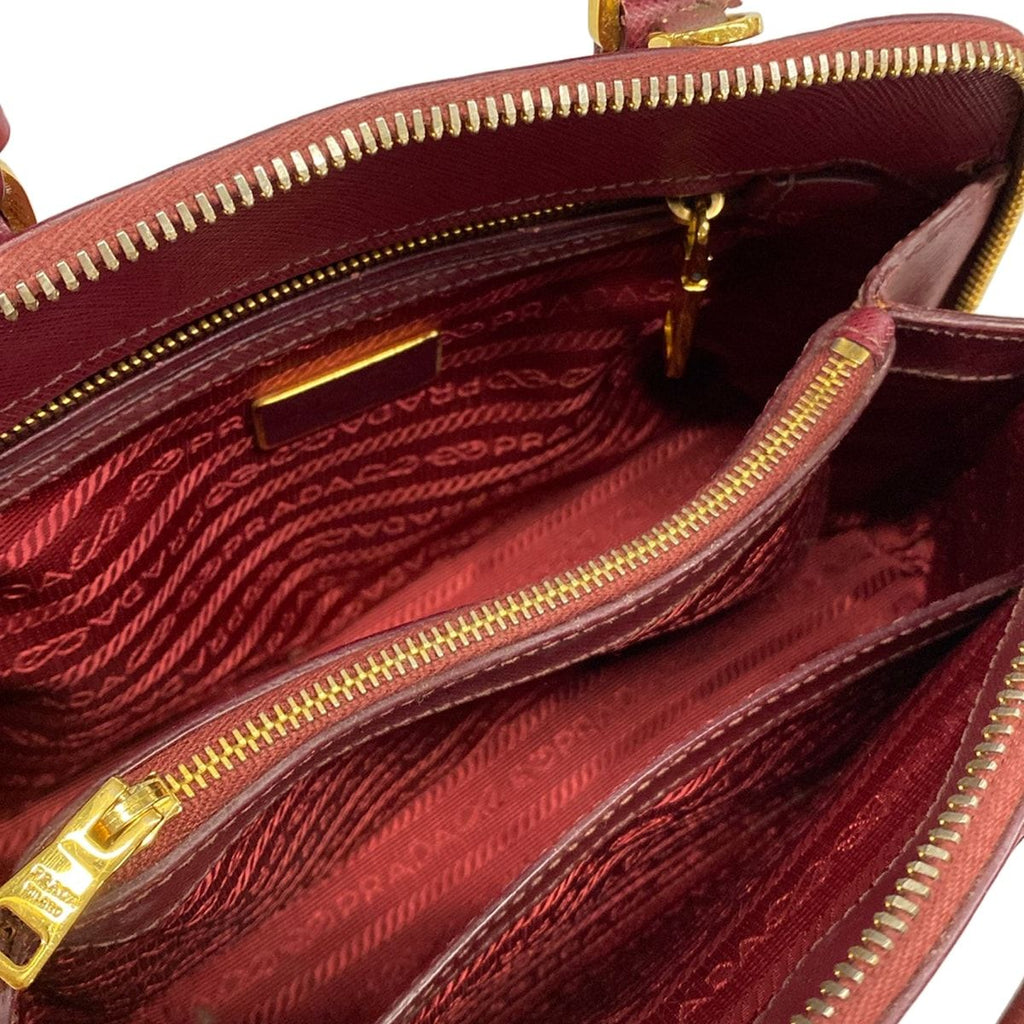 Prada Handbag Promenade Small Bordeaux Leather — view 7