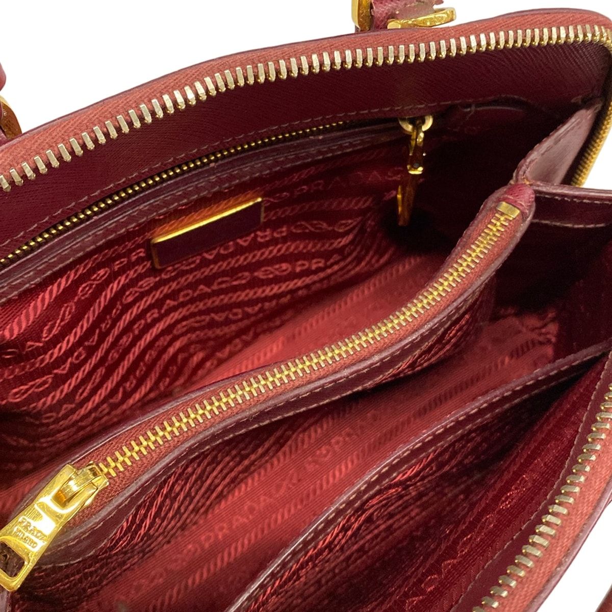 Prada Handbag Promenade Small Bordeaux Leather — view 7