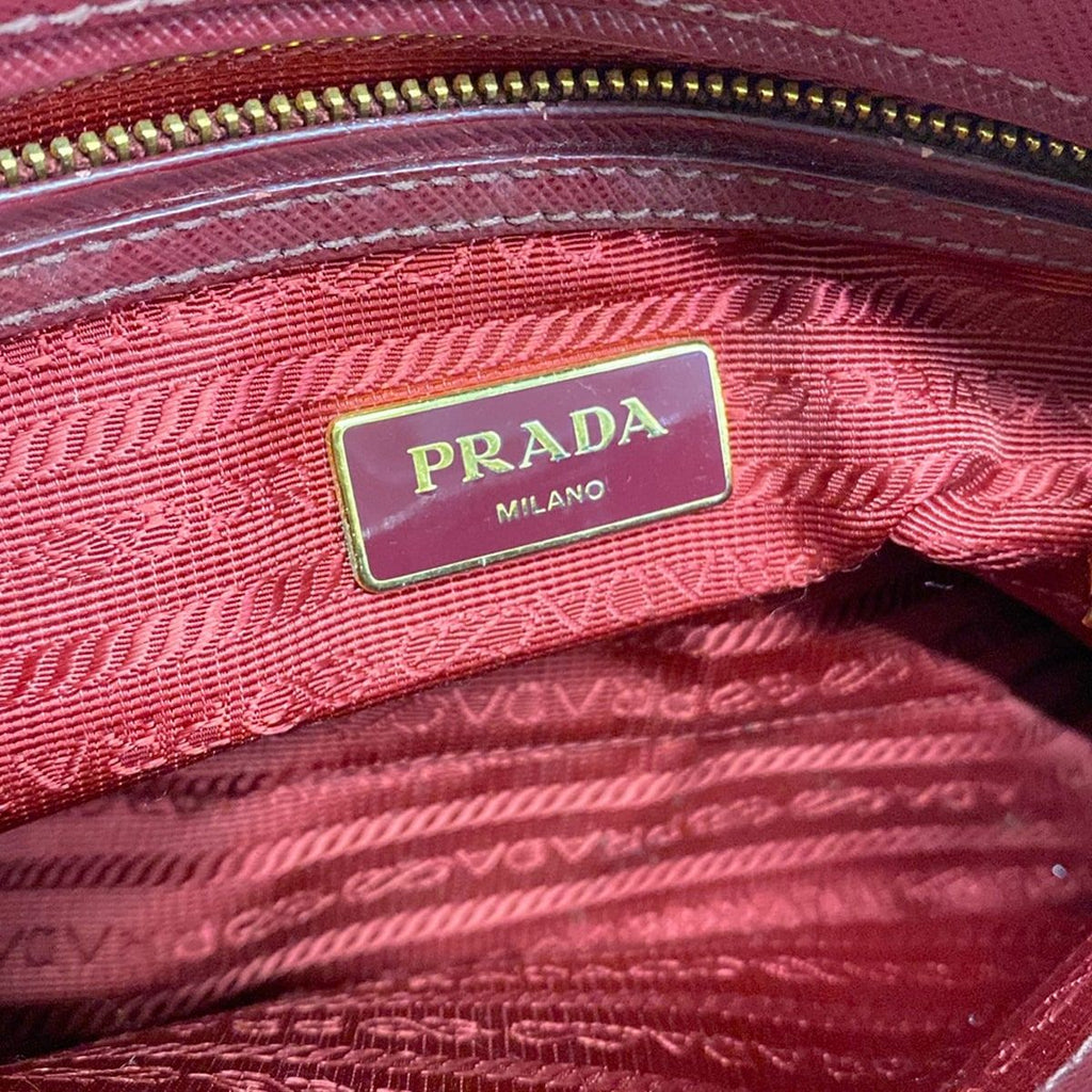 Prada Handbag Promenade Small Bordeaux Leather — view 9