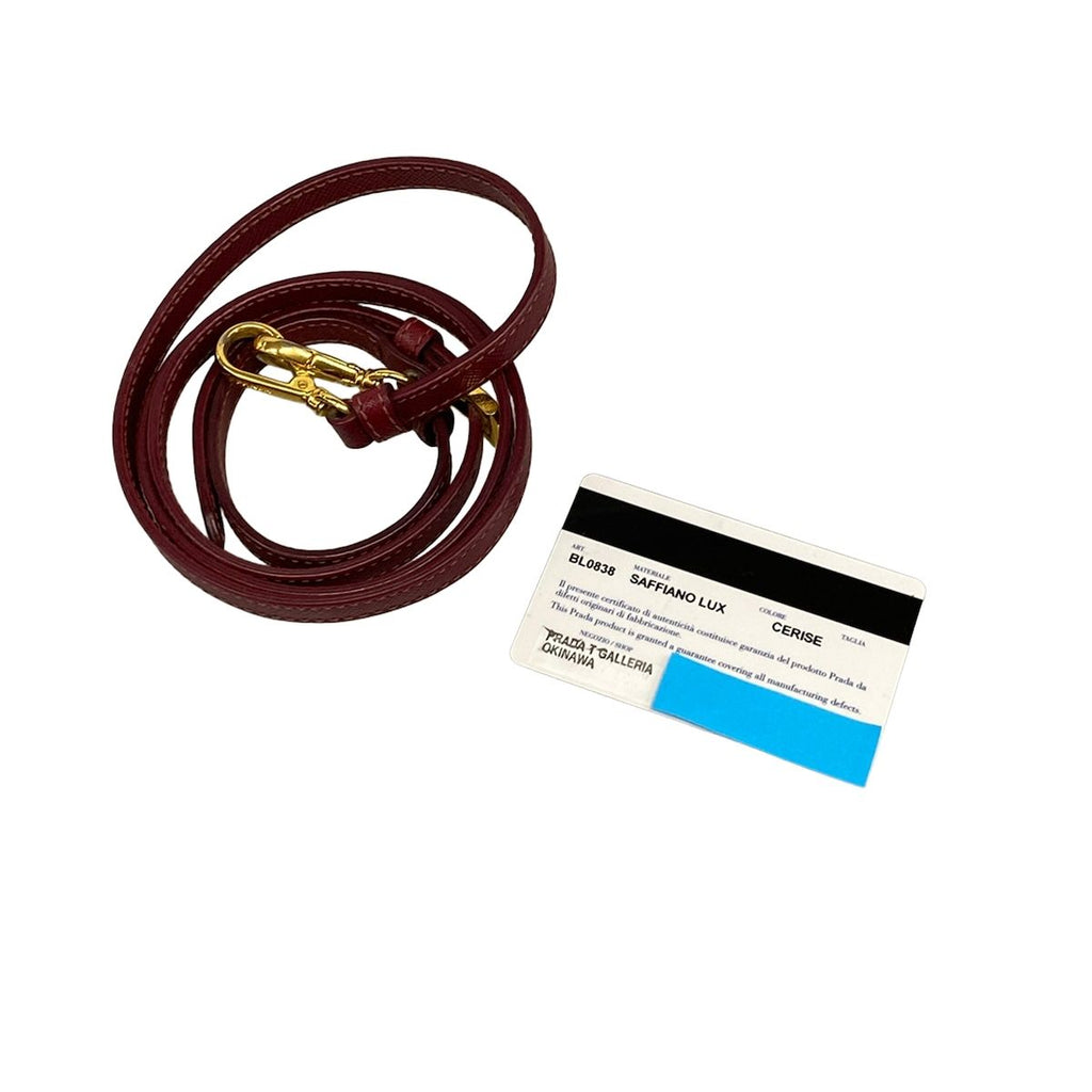 Prada Handbag Promenade Small Bordeaux Leather — view 8