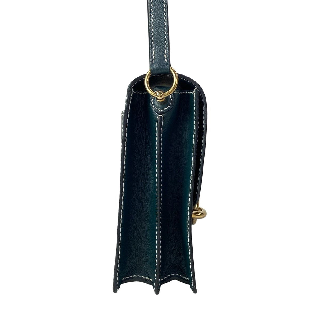 Hermes Shoulder Bag Sac Roulis 23 Vert Cypress Gold — view 2