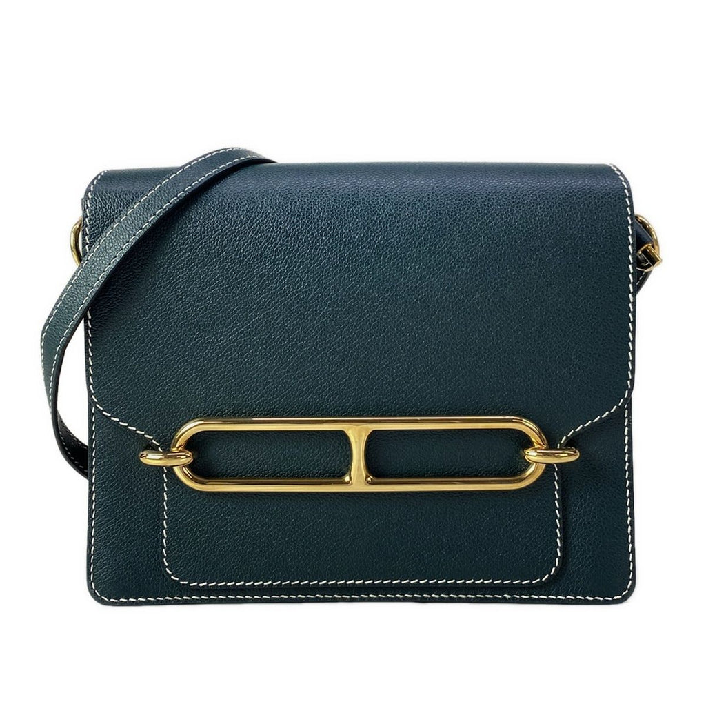 Hermes Shoulder Bag Sac Roulis 23 Vert Cypress Gold