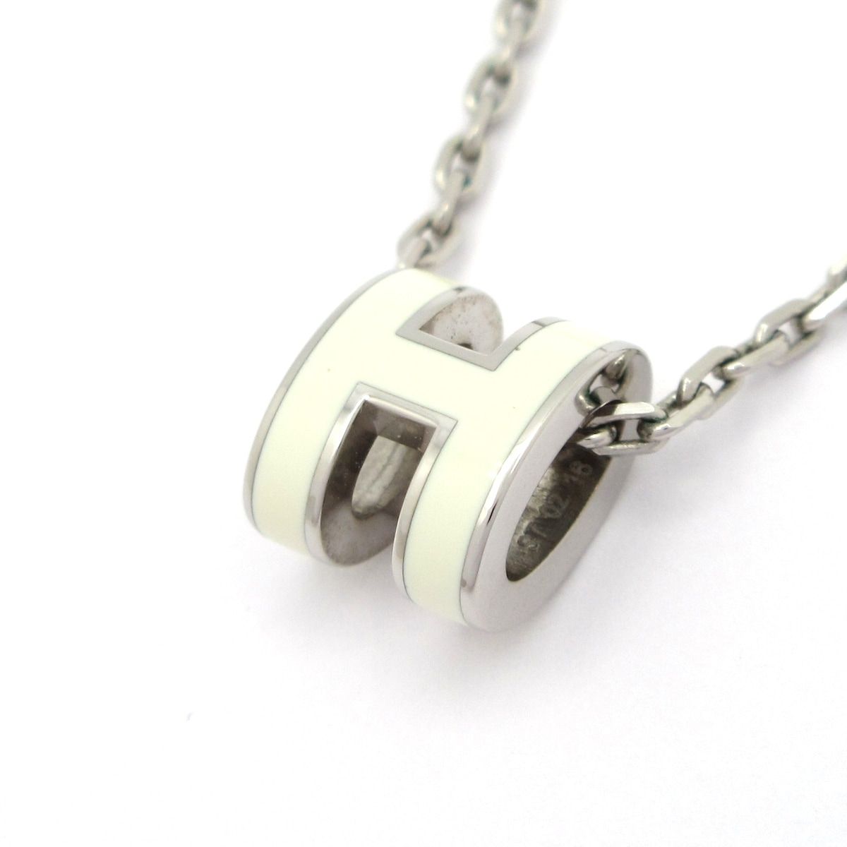 Hermes Necklace Mini Pop Silver White — view 3
