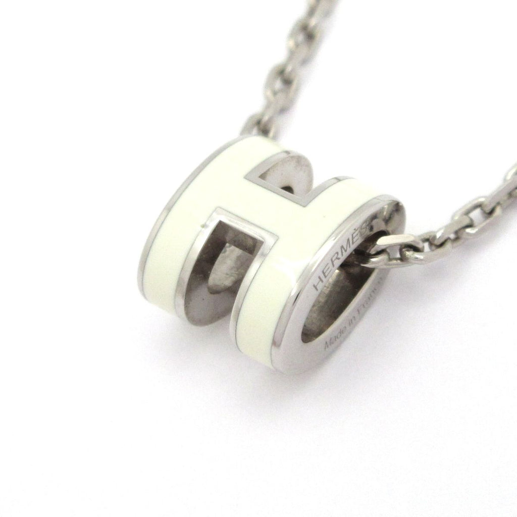 Hermes Necklace Mini Pop Silver White