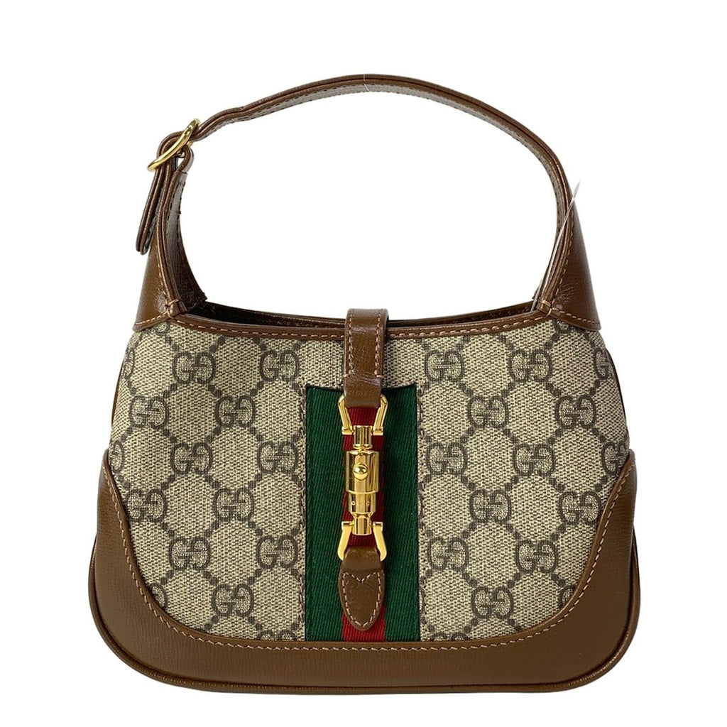 Gucci Jackie Beige Dark Brown Multi Mini Bag 2-Way Leather