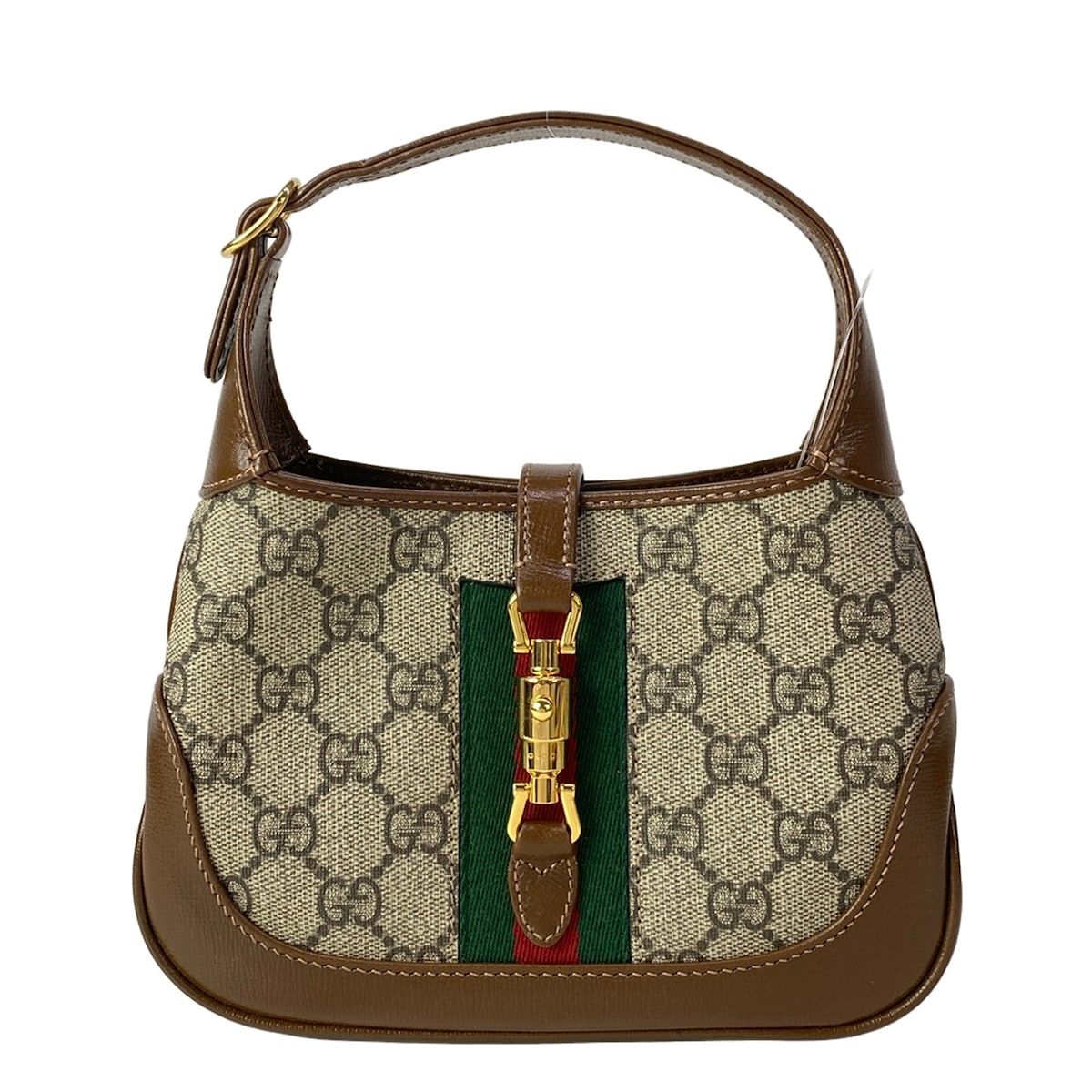Gucci Jackie Beige Dark Brown Multi Mini Bag 2-Way Leather