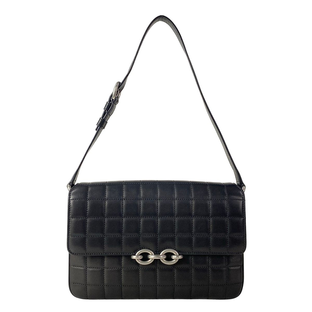 Saint Laurent Paris Shoulder Bag Maillon Satchel Black Quilted Leather
