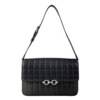Saint Laurent Paris Shoulder Bag Maillon Satchel Black Quilted Leather