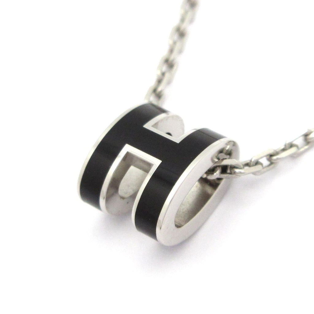 Hermes Necklace Mini Pop Silver Black — view 3