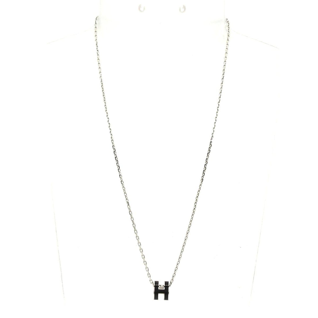 Hermes Necklace Mini Pop Silver Black — view 2