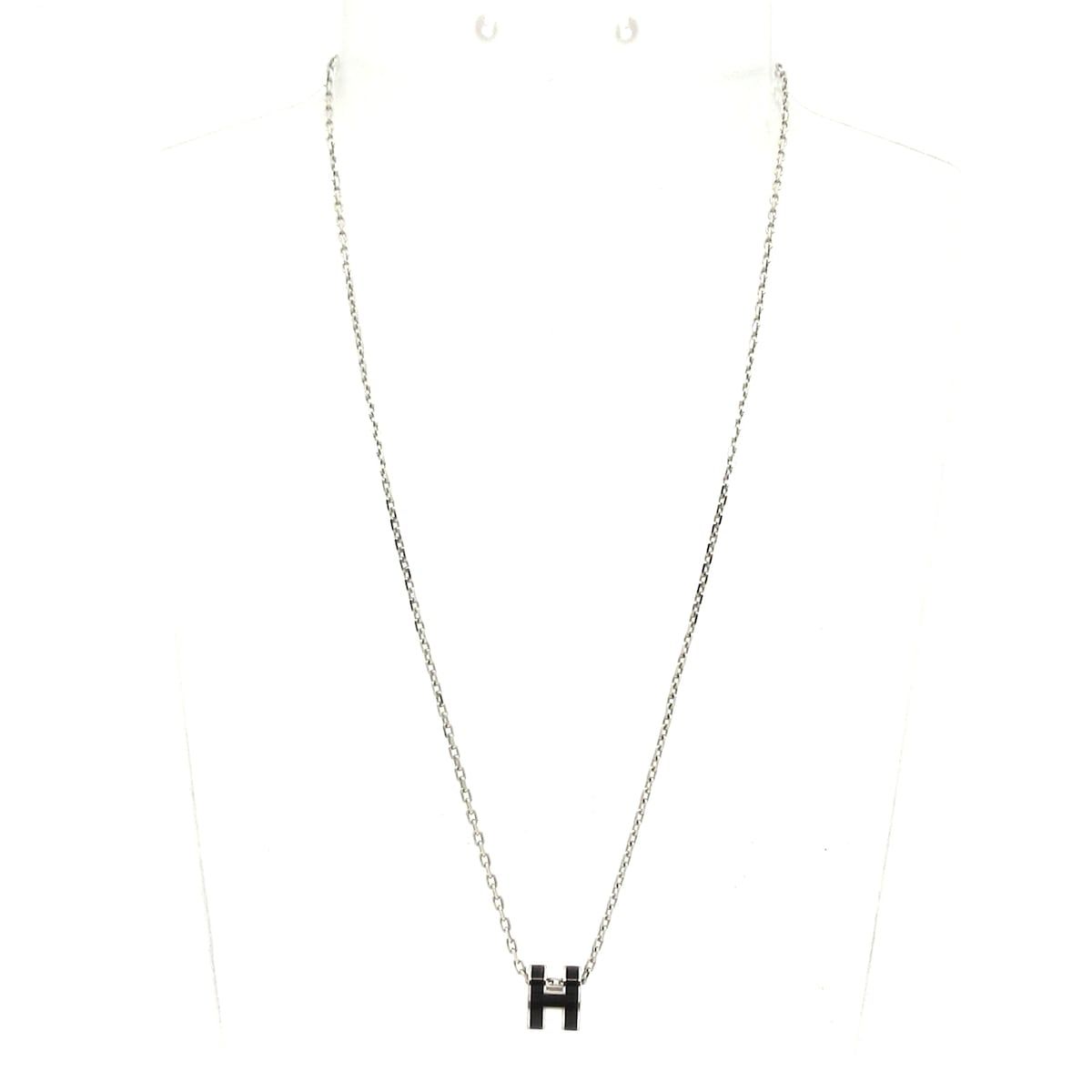 Hermes Necklace Mini Pop Silver Black — view 2