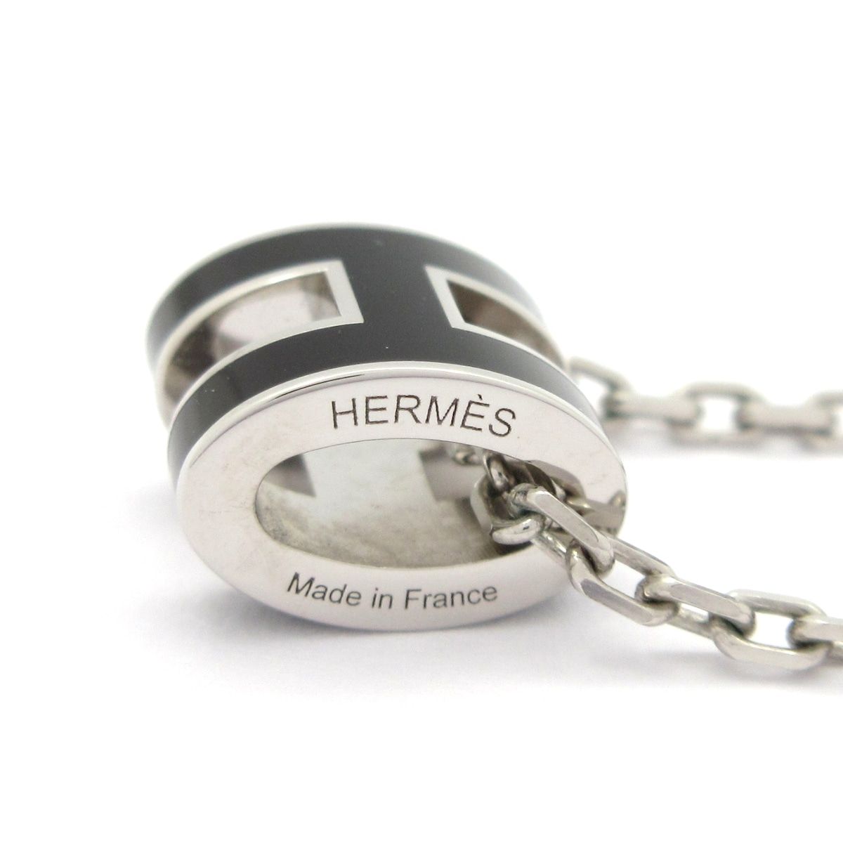 Hermes Necklace Mini Pop Silver Black — view 5