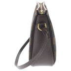 Louis Vuitton Damier Trousse Makeup Pouch Mini Handbag Brown Leather Gold — view 3