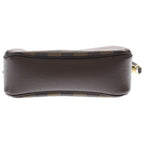 Louis Vuitton Damier Trousse Makeup Pouch Mini Handbag Brown Leather Gold — view 4