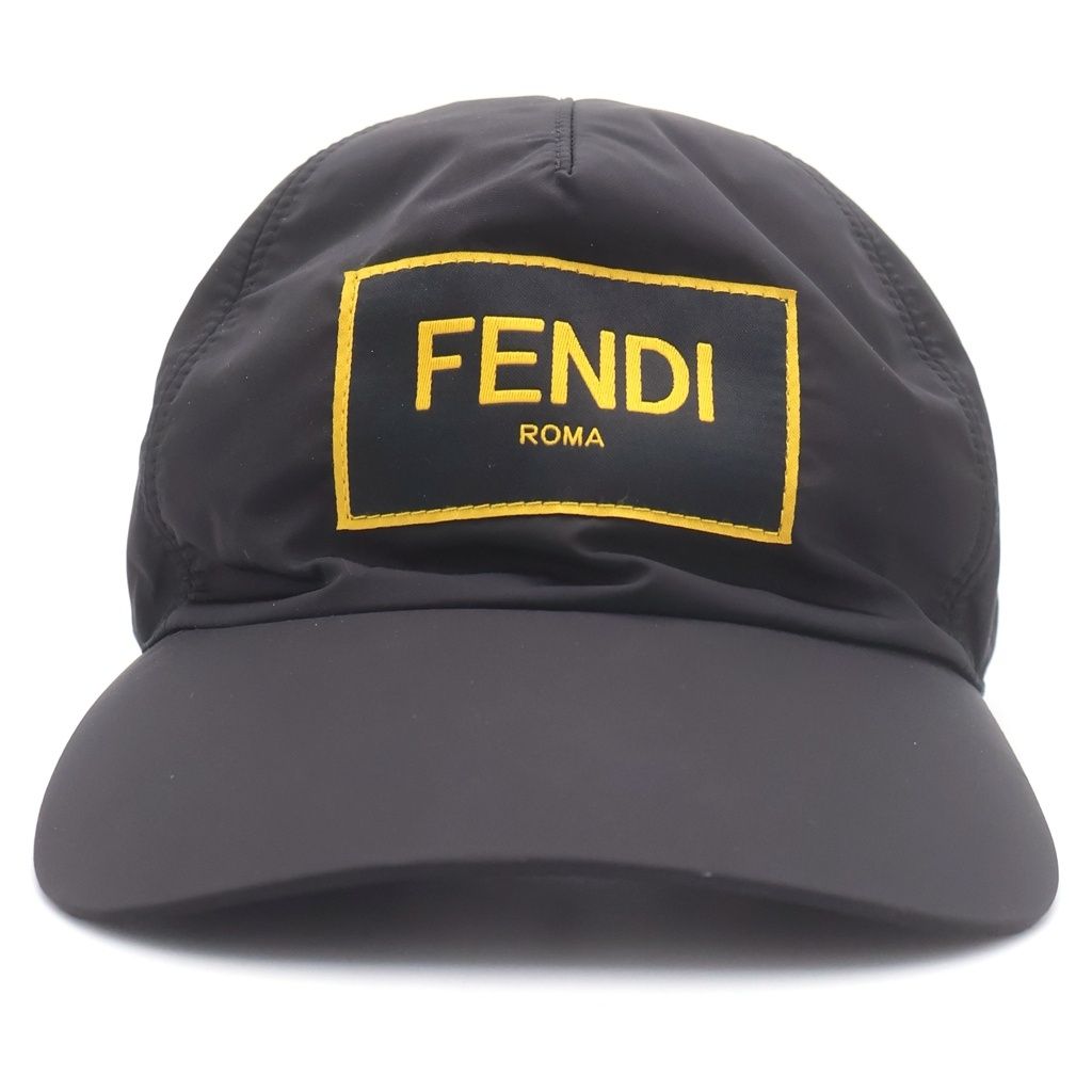 Fendi Logo Baseball Cap Front Hat Black — view 4