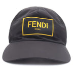 Fendi Logo Baseball Cap Front Hat Black — view 4