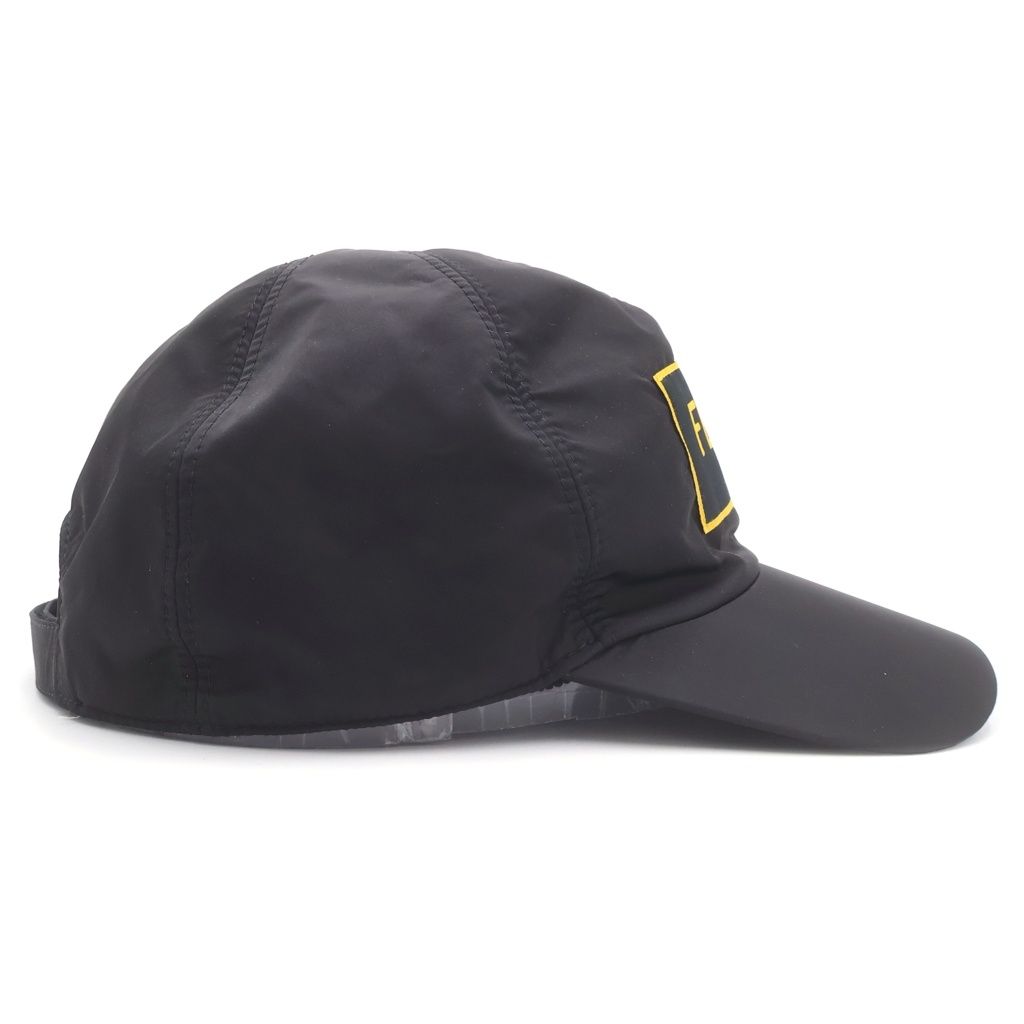 Fendi Logo Baseball Cap Front Hat Black — view 3