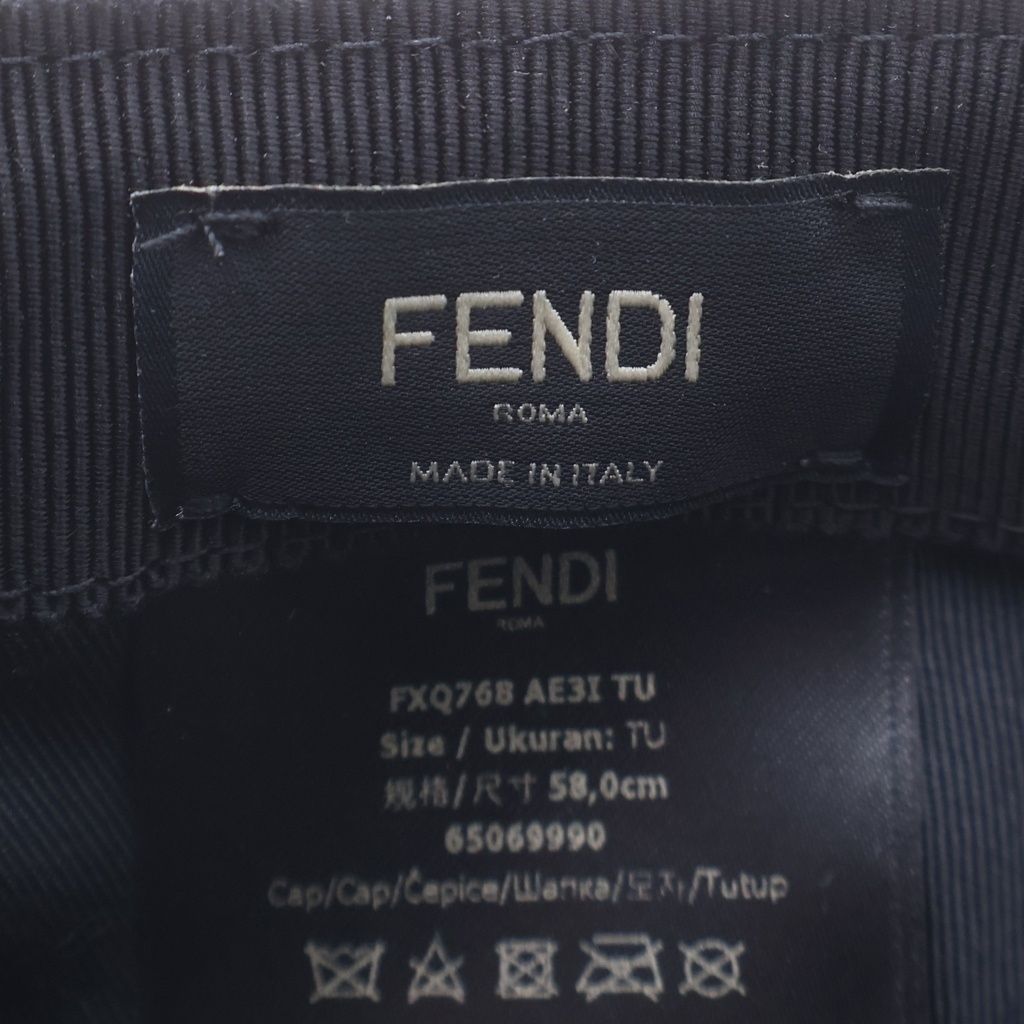 Fendi Logo Baseball Cap Front Hat Black — view 7