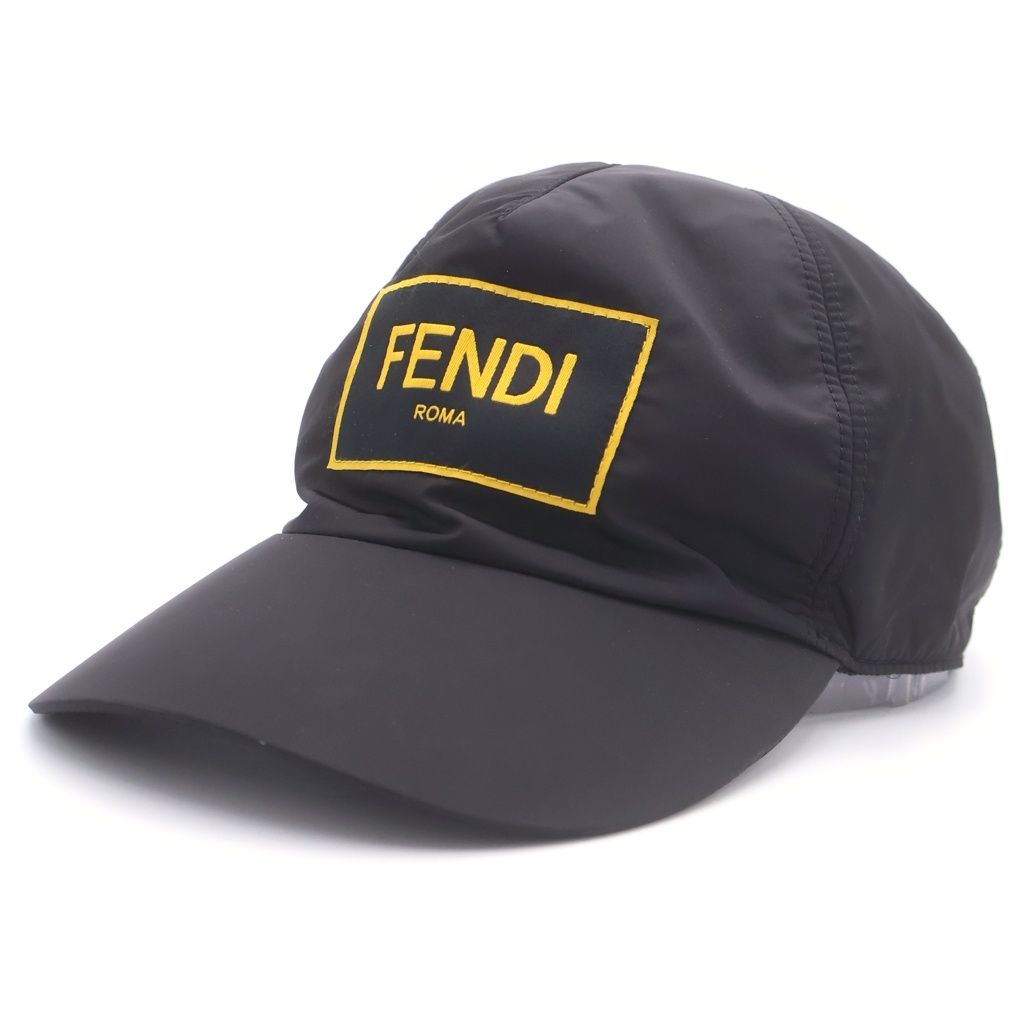 Fendi Logo Baseball Cap Front Hat Black