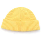 Celine Embroidered Knit Wool Front Logo Embroidery Beanie Hat Yellow — view 2