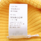 Celine Embroidered Knit Wool Front Logo Embroidery Beanie Hat Yellow — view 8