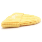 Celine Embroidered Knit Wool Front Logo Embroidery Beanie Hat Yellow — view 4