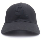 Saint Laurent Paris Embroidered SL Logo Baseball Cap SL Embroidery Hat Black — view 4
