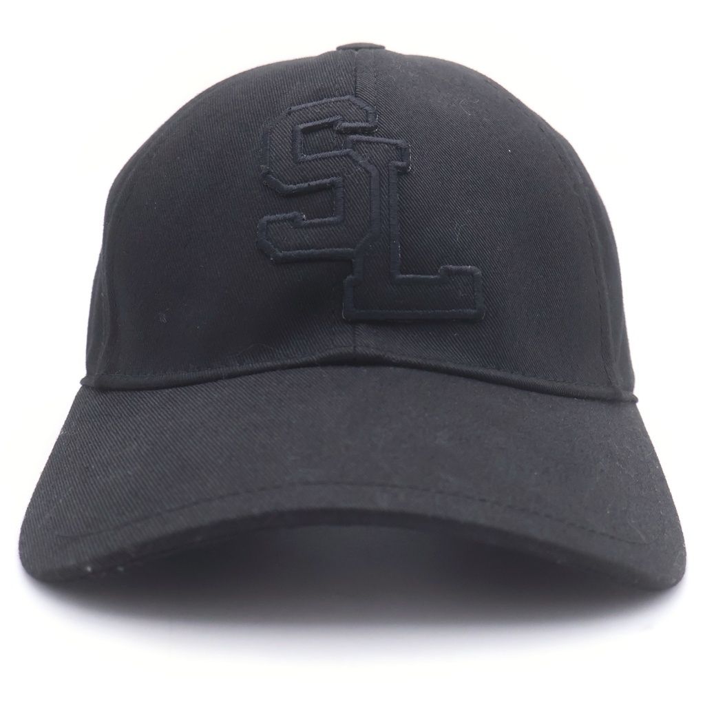 Saint Laurent Paris Embroidered SL Logo Baseball Cap SL Embroidery Hat Black — view 4