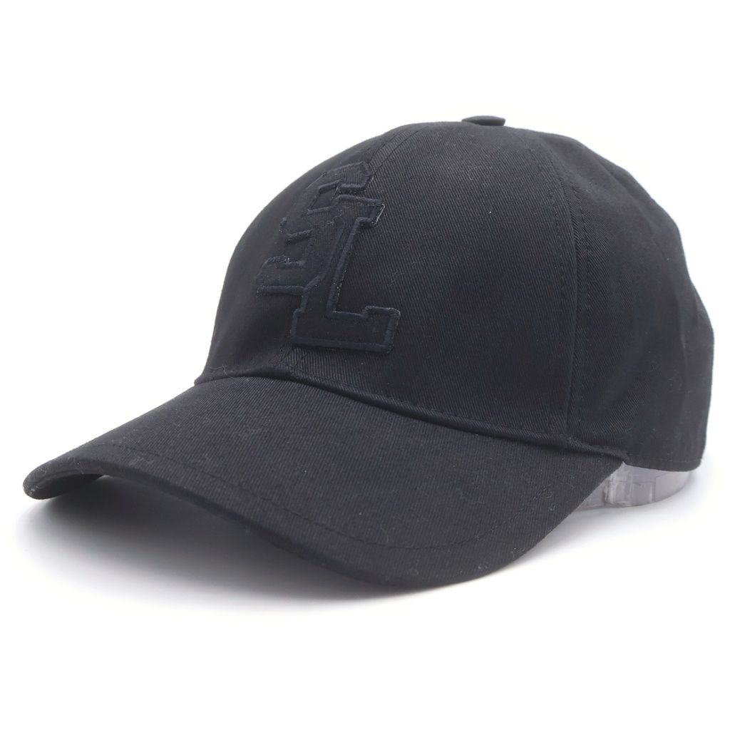 Saint Laurent Paris Embroidered SL Logo Baseball Cap SL Embroidery Hat Black