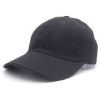 Saint Laurent Paris Embroidered SL Logo Baseball Cap SL Embroidery Hat Black