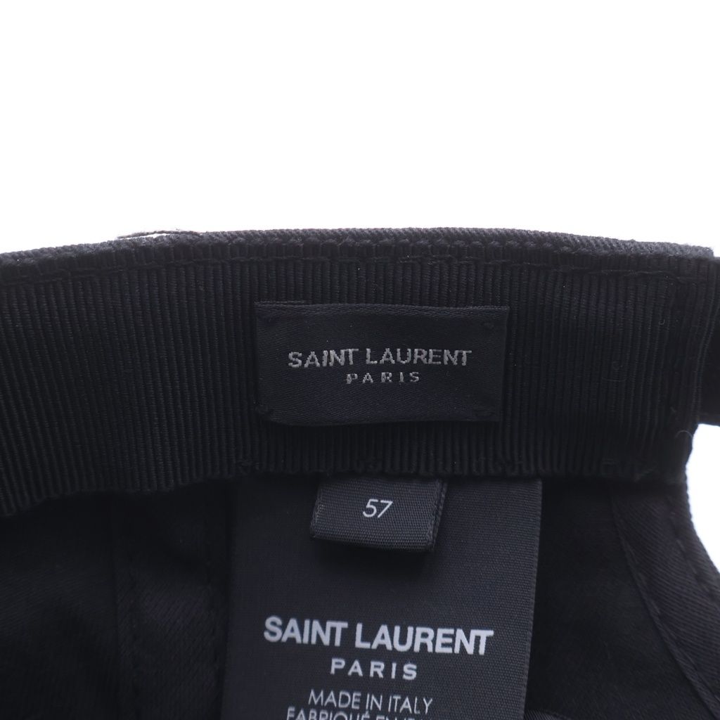 Saint Laurent Paris Embroidered SL Logo Baseball Cap SL Embroidery Hat Black — view 7