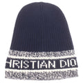 Dior D-white Beanie Cashmere Knit Hat Navy
