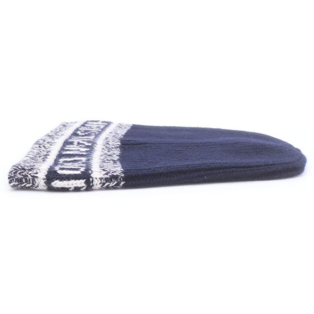 Dior D-white Beanie Cashmere Knit Hat Navy — view 4
