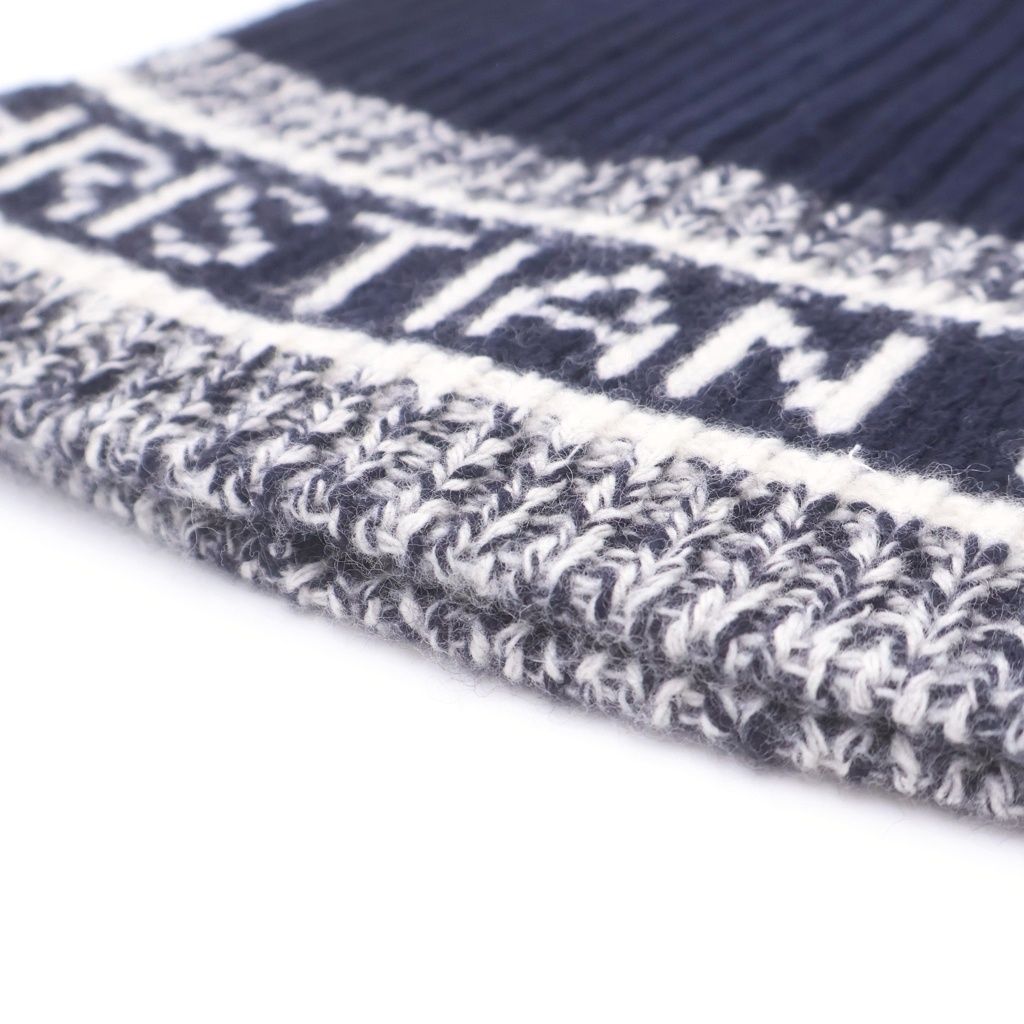 Dior D-white Beanie Cashmere Knit Hat Navy — view 5