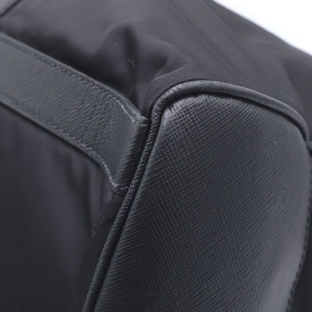 Prada Tessuto Nylon Boston Bag Silver Black — view 5