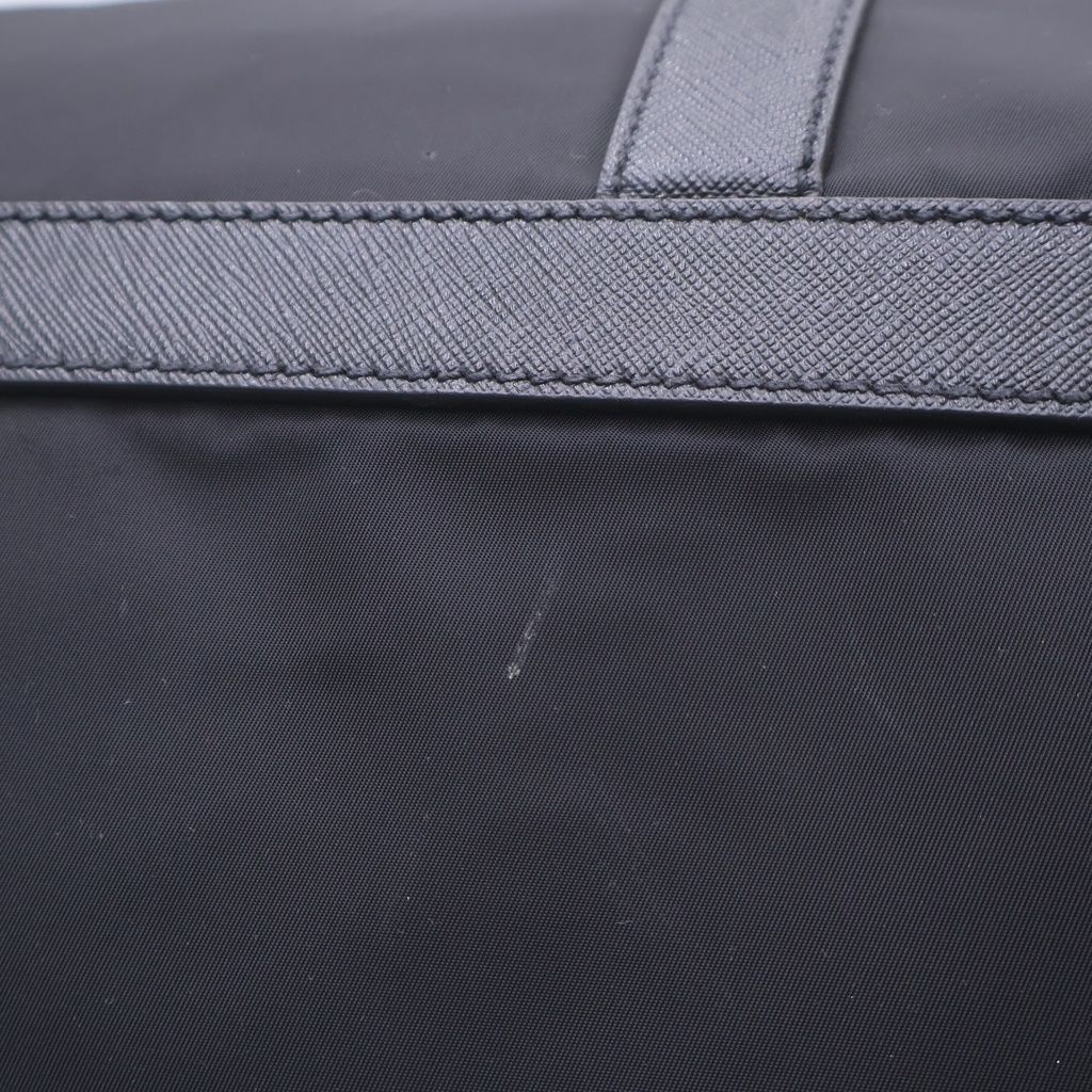 Prada Tessuto Nylon Boston Bag Silver Black — view 6