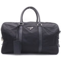 Prada Tessuto Nylon Boston Bag Silver Black