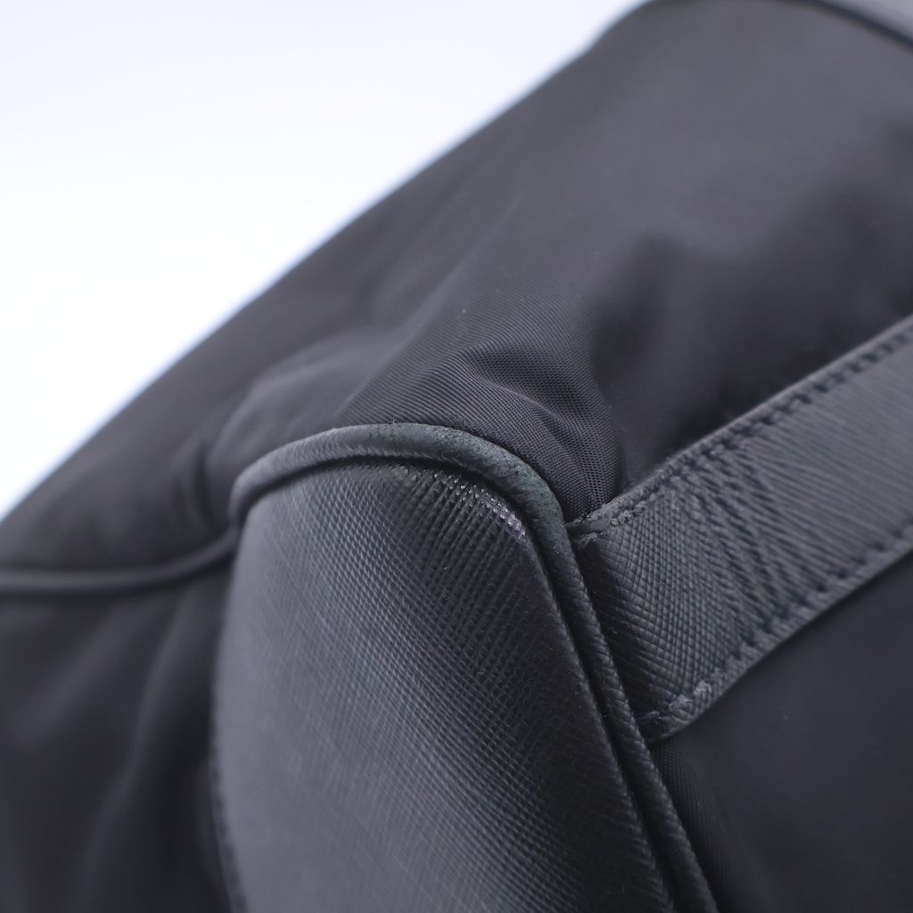 Prada Tessuto Nylon Boston Bag Silver Black — view 7