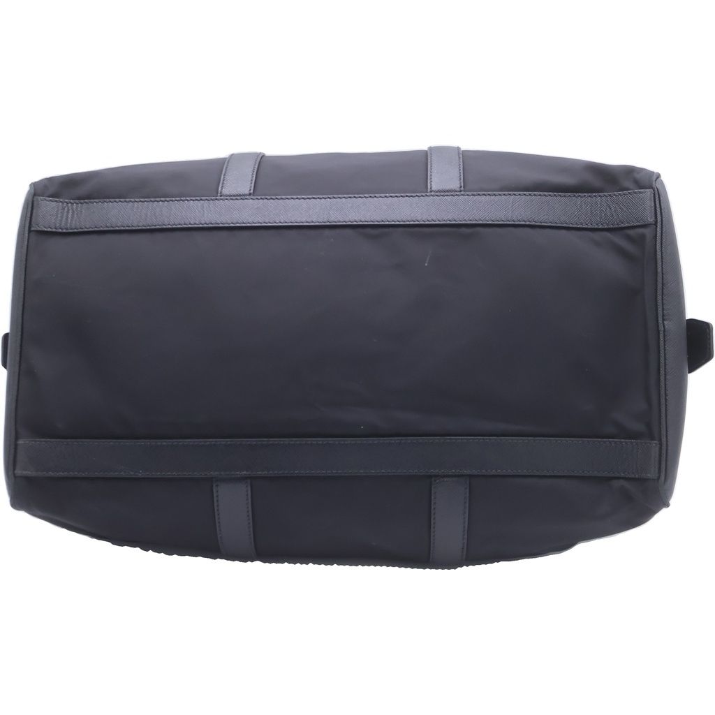 Prada Tessuto Nylon Boston Bag Silver Black — view 4