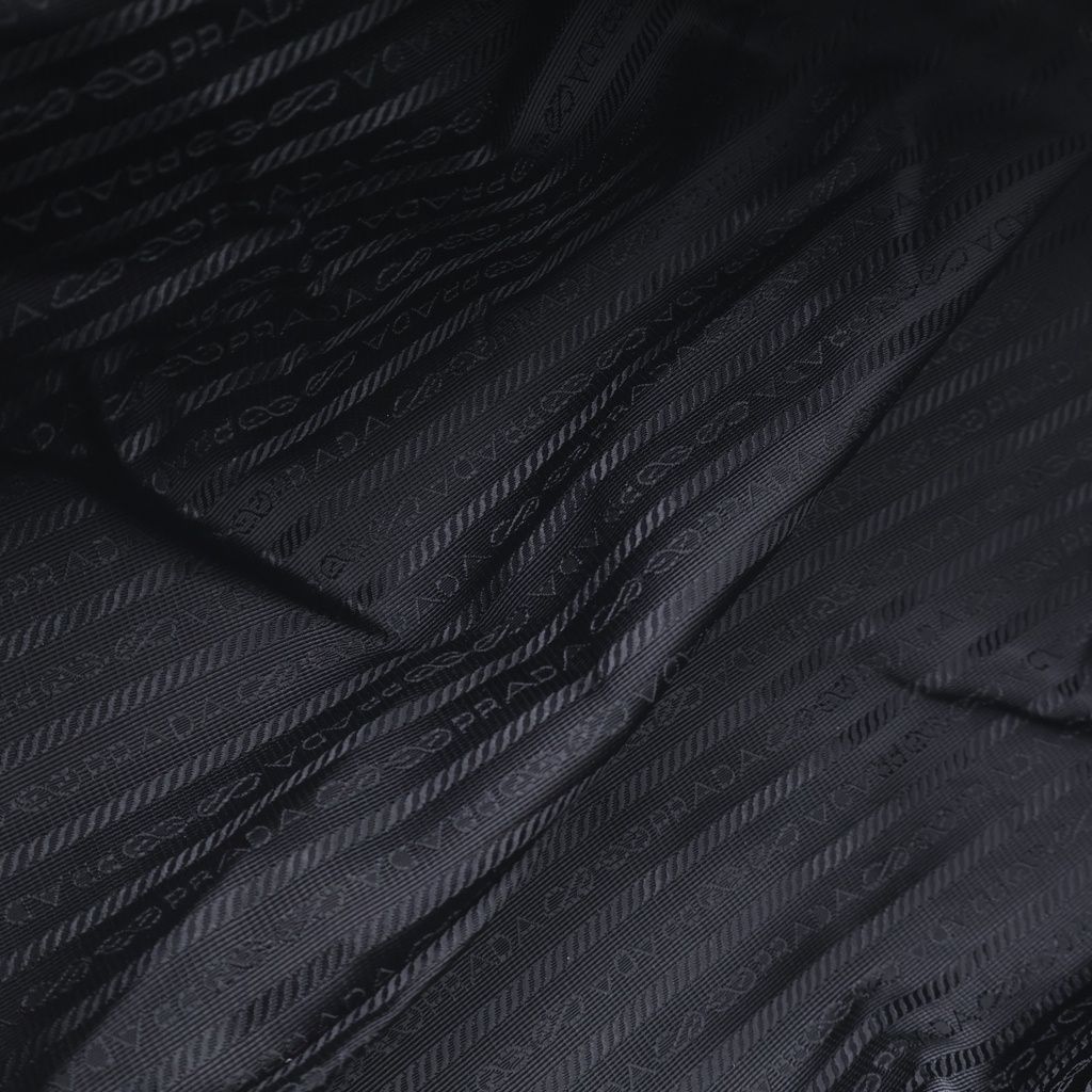 Prada Tessuto Nylon Boston Bag Silver Black — view 8