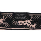 Hermes Twilly Cival de Coule Bandana Silk Scarf Black White Vu Rose Pink — view 4