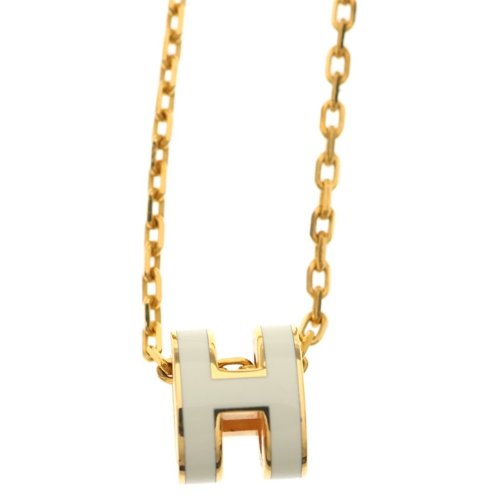 Hermes Pop Mini Motif Necklace White Gold — view 3