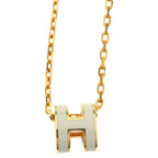Hermes Pop Mini Motif Necklace White Gold — view 3
