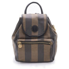 Fendi Pecan Mini Backpack Black Khaki Leather Gold