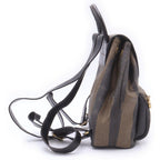Fendi Pecan Mini Backpack Black Khaki Leather Gold — view 3